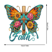 Load image into Gallery viewer, Acrylic Cross Diamond Painting Hanging Pendant Home Decor (Butterfly Cross)