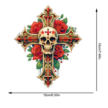 Load image into Gallery viewer, Acrylic Cross Diamond Painting Hanging Pendant Home Decor (Rose Skull Cross)