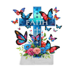 Load image into Gallery viewer, Acrylic Butterfly Cross Diamond Painting Desktop Decorations Home Office Decor