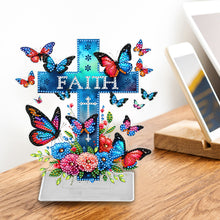 Load image into Gallery viewer, Acrylic Butterfly Cross Diamond Painting Desktop Decorations Home Office Decor