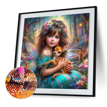 Load image into Gallery viewer, Diamond Painting - Full Round - girl and deer (30*30CM)
