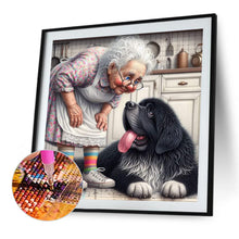 Load image into Gallery viewer, Diamond Painting - Full Round - Granny and dog (40*40CM)