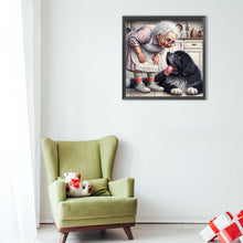 Load image into Gallery viewer, Diamond Painting - Full Round - Granny and dog (40*40CM)