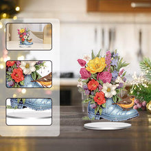 Load image into Gallery viewer, Acrylic Special Shaped Bouquet Rain Shoes Desktop Diamond Art Kit for Beginner