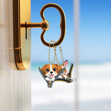 Load image into Gallery viewer, 6Pcs Acrylic Double Sided Zipper Animal Diamond Painting Keychain DIY Decor