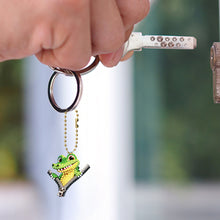 Load image into Gallery viewer, 6Pcs Acrylic Double Sided Zipper Animal Diamond Painting Keychain DIY Decor