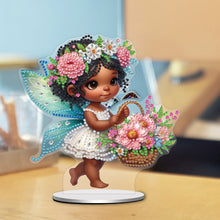 Load image into Gallery viewer, Acrylic Special Shaped Flower Basket Elf Diamond Painting Desktop Ornaments Kit