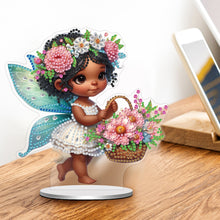 Load image into Gallery viewer, Acrylic Special Shaped Flower Basket Elf Diamond Painting Desktop Ornaments Kit