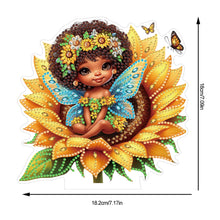 Load image into Gallery viewer, Acrylic Special Shaped Sunflower Elf DIY Diamond Painting Desktop Ornaments Kit
