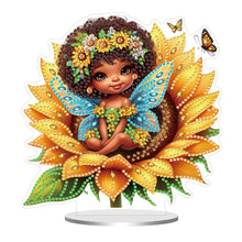 Load image into Gallery viewer, Acrylic Special Shaped Sunflower Elf DIY Diamond Painting Desktop Ornaments Kit