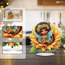 Load image into Gallery viewer, Acrylic Special Shaped Sunflower Elf DIY Diamond Painting Desktop Ornaments Kit