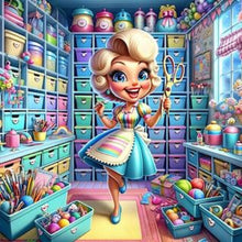 Load image into Gallery viewer, Diamond Painting - Full Round - handmade girl (30*30CM)