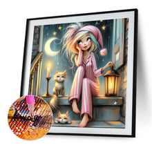 Load image into Gallery viewer, AB Diamond Painting - Full Round - Blonde girl in pajamas (40*40CM)