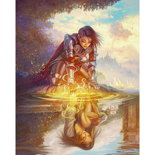 Load image into Gallery viewer, AB Diamond Painting - Full Round - female knight by the lake (40*50CM)