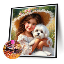 Load image into Gallery viewer, Diamond Painting - Full Round - cute pet girl (30*30CM)