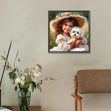 Load image into Gallery viewer, Diamond Painting - Full Round - cute pet girl (30*30CM)