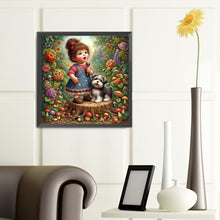 Load image into Gallery viewer, Diamond Painting - Full Round - Little girl performing in the garden (40*40CM)