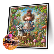 Load image into Gallery viewer, Diamond Painting - Full Round - Little girl performing in the garden (40*40CM)