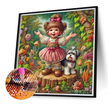 Load image into Gallery viewer, Diamond Painting - Full Round - Little girl performing in the garden (40*40CM)