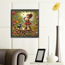 Load image into Gallery viewer, Diamond Painting - Full Round - Little girl performing in the garden (40*40CM)