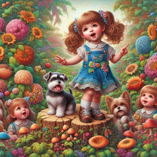 Load image into Gallery viewer, Diamond Painting - Full Round - Little girl performing in the garden (40*40CM)