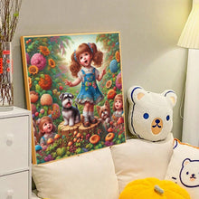 Load image into Gallery viewer, Diamond Painting - Full Round - Little girl performing in the garden (40*40CM)