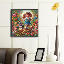 Load image into Gallery viewer, Diamond Painting - Full Round - Little girl performing in the garden (40*40CM)