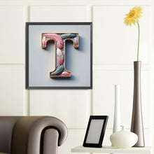 Load image into Gallery viewer, Diamond Painting - Full Round - Feather Letter-T (40*40CM)