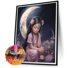 Load image into Gallery viewer, AB Diamond Painting - Full Round - little girl under the moon (40*50CM)