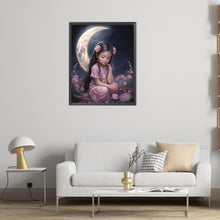 Load image into Gallery viewer, AB Diamond Painting - Full Round - little girl under the moon (40*50CM)