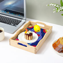 Load image into Gallery viewer, Wooden Retro Pattern 5D DIY Diamond Painting Serving Tray with Handle Home Decor