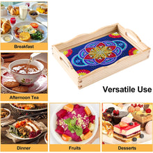 Load image into Gallery viewer, Wooden Retro Pattern 5D DIY Diamond Painting Serving Tray with Handle Home Decor