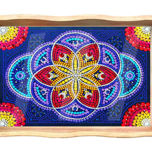 Load image into Gallery viewer, Wooden Retro Pattern 5D DIY Diamond Painting Serving Tray with Handle Home Decor