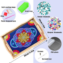 Load image into Gallery viewer, Wooden Retro Pattern 5D DIY Diamond Painting Serving Tray with Handle Home Decor