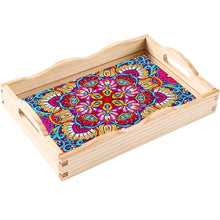 Load image into Gallery viewer, Wooden Retro Pattern 5D DIY Diamond Painting Serving Tray with Handle Home Decor