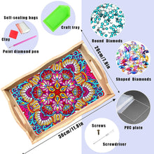 Load image into Gallery viewer, Wooden Retro Pattern 5D DIY Diamond Painting Serving Tray with Handle Home Decor