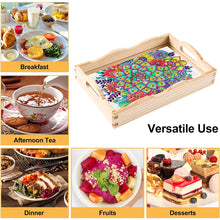 Load image into Gallery viewer, Wooden Retro Pattern 5D DIY Diamond Painting Serving Tray with Handle Home Decor