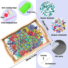 Load image into Gallery viewer, Wooden Retro Pattern 5D DIY Diamond Painting Serving Tray with Handle Home Decor