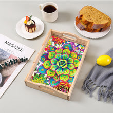Load image into Gallery viewer, Wooden Retro Pattern 5D DIY Diamond Painting Serving Tray with Handle Home Decor