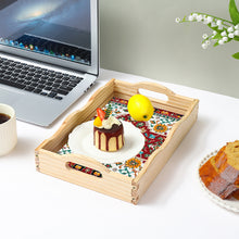 Load image into Gallery viewer, Wooden Retro Pattern 5D DIY Diamond Painting Serving Tray with Handle Home Decor