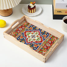 Load image into Gallery viewer, Wooden Retro Pattern 5D DIY Diamond Painting Serving Tray with Handle Home Decor
