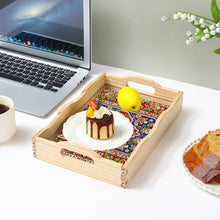 Load image into Gallery viewer, Wooden Retro Pattern 5D DIY Diamond Painting Serving Tray with Handle Home Decor