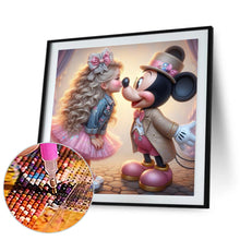Load image into Gallery viewer, Diamond Painting - Full Round - Girl kisses Mickey (30*30CM)