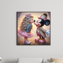 Load image into Gallery viewer, Diamond Painting - Full Round - Girl kisses Mickey (30*30CM)