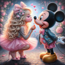 Load image into Gallery viewer, Diamond Painting - Full Round - girl and mickey (30*30CM)