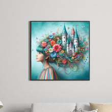 Load image into Gallery viewer, Diamond Painting - Full Round - Flower castle hair for girls (30*30CM)