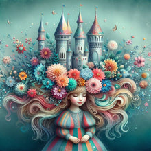 Load image into Gallery viewer, Diamond Painting - Full Round - Girl's Flower Castle Hair Character Series (30*30CM)