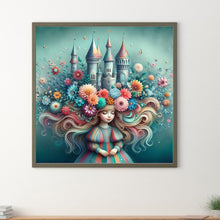 Load image into Gallery viewer, Diamond Painting - Full Round - Girl's Flower Castle Hair Character Series (30*30CM)