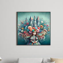 Load image into Gallery viewer, Diamond Painting - Full Round - Girl's Flower Castle Hair Character Series (30*30CM)