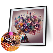 Load image into Gallery viewer, Diamond Painting - Full Round - Flower castle hair for girls (30*30CM)